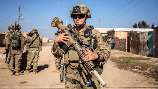 US troops on patrol in Syria earlier this month