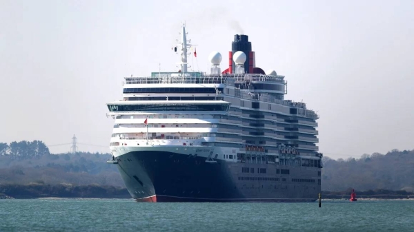 The Cunard cruise ship Queen Victoria is seen on the River Itchen in Southampton, United Kingdom, in this March 2020 file photo
