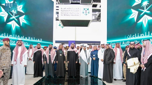 Saudi Minister of Defense Prince Khalid bin Salman inaugurates the second edition of the World Defense Show in Riyadh on Sunday.
