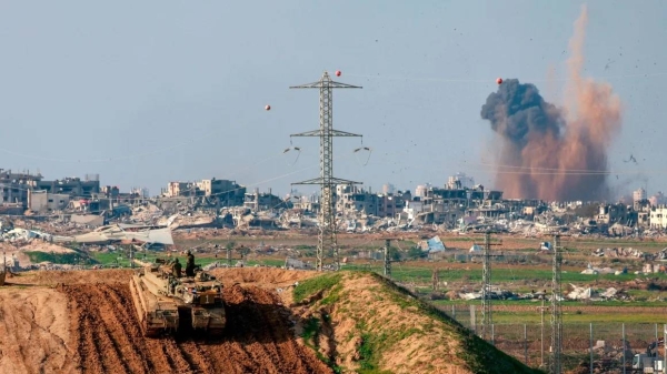 Smoke billows from Gaza during Israeli bombardment last month