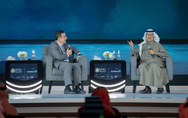 Saudi Minister of Energy Prince Abdulaziz bin Salman addressing the International Petroleum Technology Conference in Dhahran on Monday.