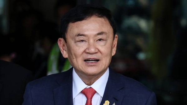 Thaksin Shinawatra, Thailand's former prime minister, arrives at Don Mueang airport after returning from self-exile in Bangkok, Thailand, on August 22, 2023