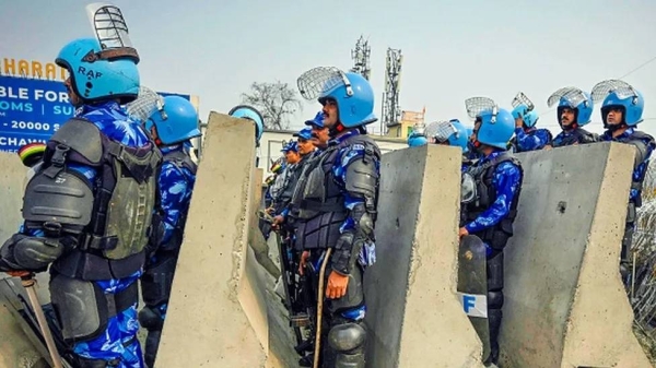 Security forces have blocked Delhi's borders with razor wire, cement blocks and fencing on three sides