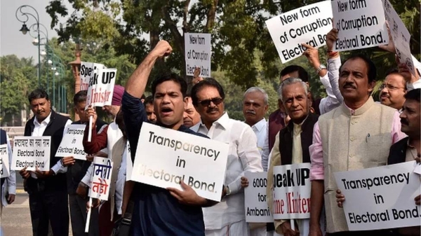 Opposition parties have protested against electoral bonds