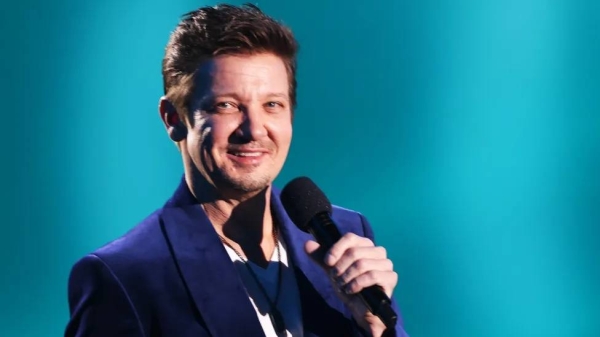 Renner said the past year had been 'a heck of a journey' as he presented the first award of the ceremony