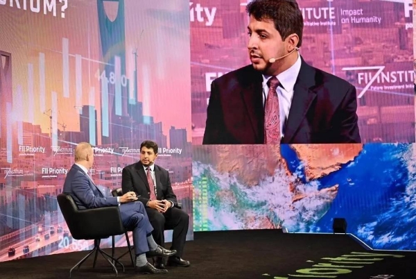 Dr. Saad Al-Shahrani, deputy Saudi minister of investment for economic affairs and investment studies, addressing the FII Priority Summit in Miami in the United States.