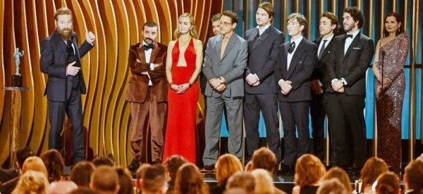 Sir Kenneth Branagh (left) accepted the night's top prize on behalf of the cast of Oppenheimer. — courtesy Getty Images