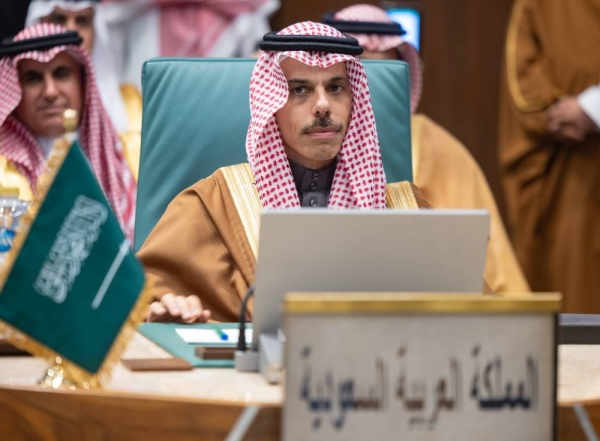 Saudi Minister of Foreign Affairs Prince Faisal bin Farhan attending the ministerial session of the Council of Arab League in Cairo on Wednesday.