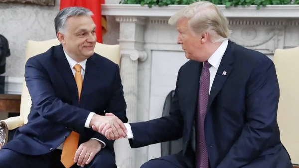 Hungarian Prime Minister Viktor Orban (left) shakes hands with US President Donald Trump in May 2019. — courtesy Getty Images