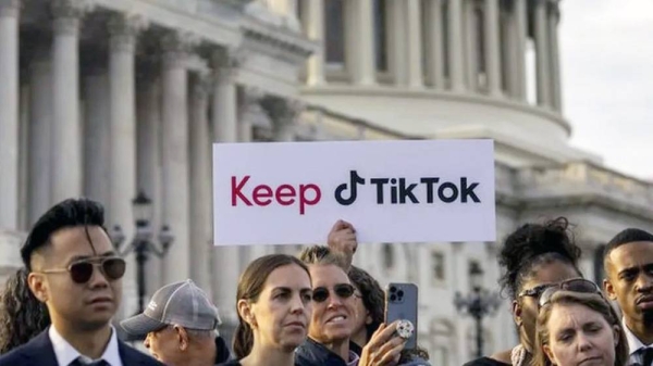 TikTok content creators gather outside the Capitol in this file photo. — courtesy Getty Images