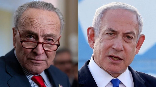 Senate Majority Leader Chuck Schumer and Israeli Prime Minister Benjamin Netanyahu