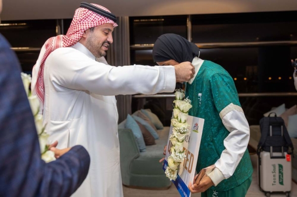 Prince Fahd Bin Jalawi Bin Abdulaziz Bin Musaed conveyed congratulations from the President of the Saudi Arabian Olympic and Paralympic Committee Prince Abdulaziz Bin Turki Al-Faisal to Dunia Abutaleb for her historic achievement. 