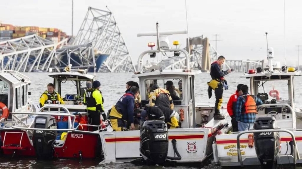 At least six people are still missing. They are believed to be members of a road crew working on the bridge at the time of the collapse