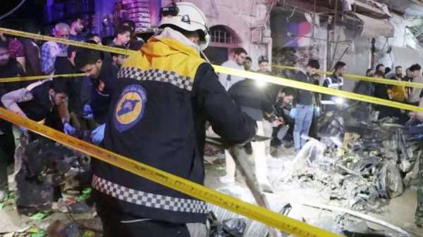 The explosion happened when the market was crowded with shoppers preparing for a religious holiday. — courtesy X / @SyriaCivilDef