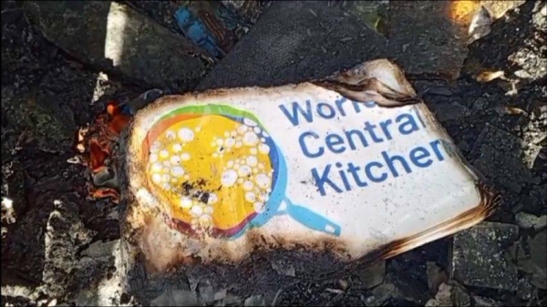 The workers who were attempting to deliver food to starving civilians in the besieged Gaza were killed by the Israelis.
