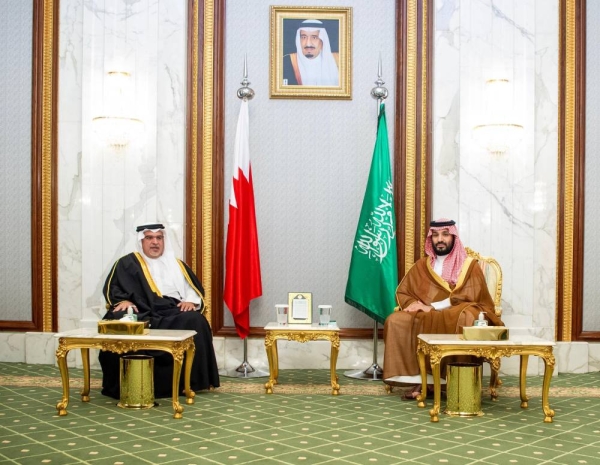 Crown Prince and Prime Minister Prince Mohammed Bin Salman hosts the Crown Prince and Prime Minister of Bahrain, Prince Salman Bin Hamad Al Khalifa, at Al-Safa Palace in Makkah.
