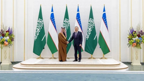 President Shavkat Mirziyoyev of Uzbekistan welcomed Saudi Arabia's Minister of Foreign Affairs Prince Faisal Bin Farhan on Monday.