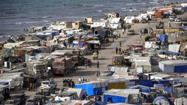 Photo of a camp for displaced in Deir Al-Balah. — courtesy EPA