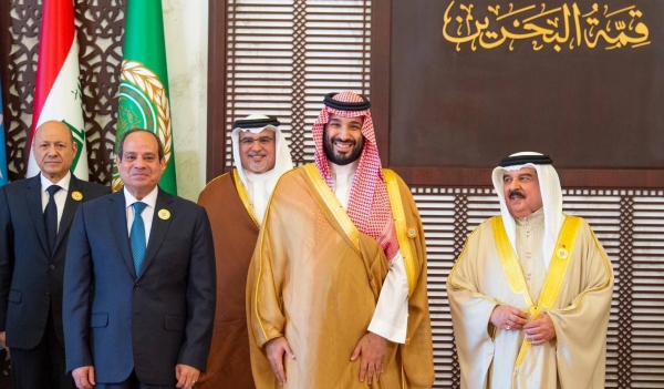 Saudi Crown Prince and Prime Minister Mohammed bin Salman ahead of the opening session of the Arab League Summit in Manama on Thursday.