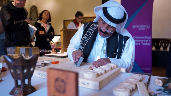 British artist Harriet Frances leads her immersive jewelry embroidery workshop at Wrth headquarters in Riyadh.