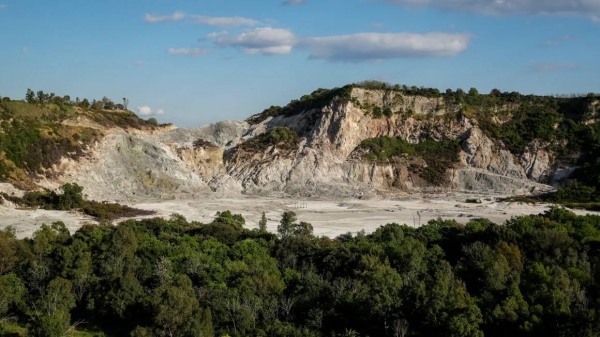 The Solfatara crater, part of the Campi Flegrei Volcano in Pozzuoli, the biggest caldera of southern Italy