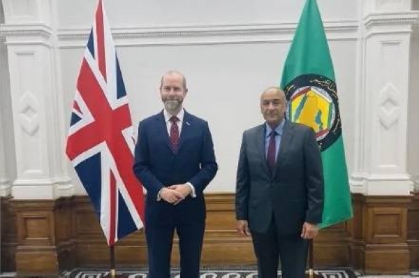 Gulf Cooperation Council (GCC) Secretary-General Jasem Albudaiwi met on Wednesday in London with the UK Secretary of State for Business and Trade Jonathan Reynolds.