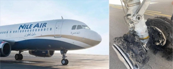 Nile Air plane catches fire during takeoff from Dammam airport