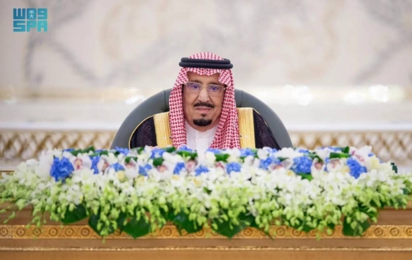 Custodian of the Two Holy Mosques King Salman chairs the Cabinet session in Jeddah on Tuesday.