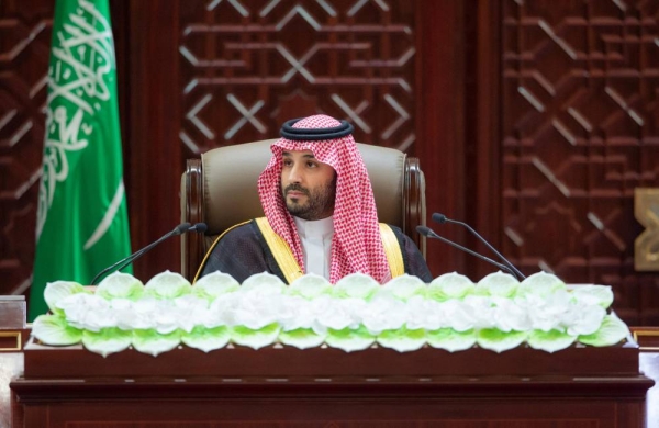Crown Prince and Prime Minister Mohammed bin Salman addressing the Shoura Council in Riyadh on Wednesday.
