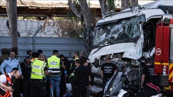 Truck rams into bus station in central Israel, injures at least 35 people