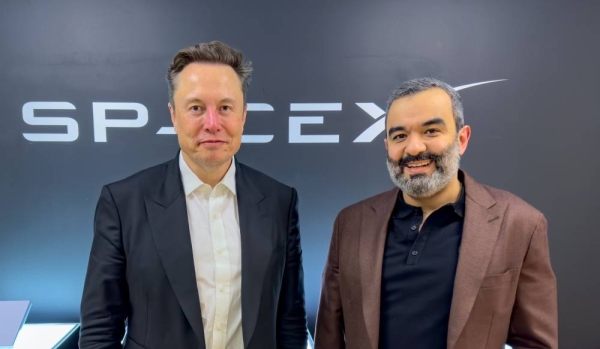 Engineer Abdullah Al-Swaha with Elon Musk