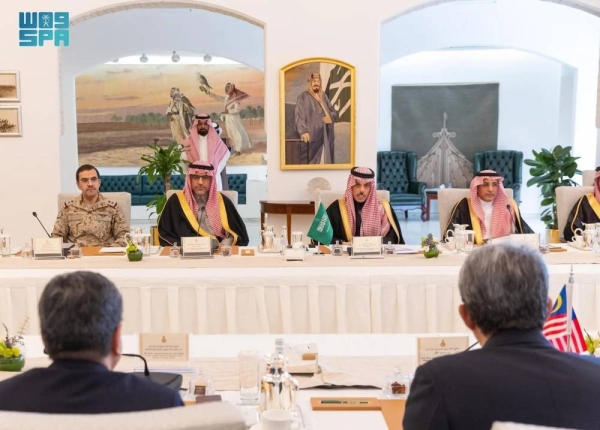 Saudi Minister of Foreign Affairs Prince Faisal bin Farhan and Minister of Foreign Affairs of Malaysia Dato' Seri Utama Haji Mohamad bin Haji Hasan co-chaired the first meeting of the Saudi-Malaysian Coordination Council in Riyadh on Tuesday.
