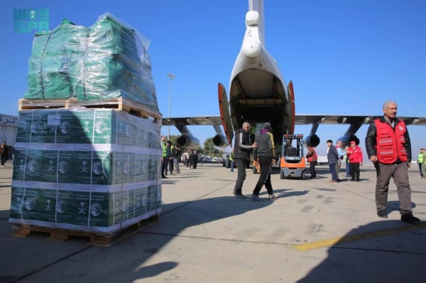 Two plane-load of Saudi relief aid arrived at Damascus International Airport on Wednesday.
