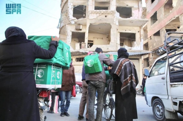 The aid comes within the framework of relief and humanitarian efforts provided by Saudi Arabia to help Syria.