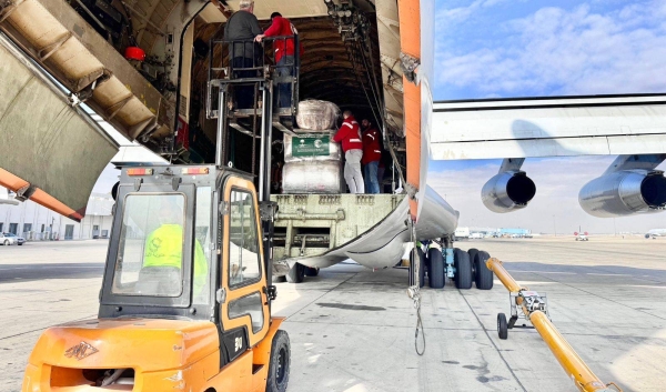 13th Saudi relief plane arrives in Damascus carrying humanitarian aid