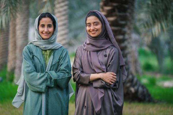 Sara Al Omran and Lulu Almana at Maghras's base farm in Al Ahsa. (Photo by Nasser Al Nasser)