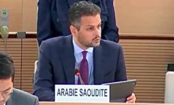  Ambassador Abdulmohsen bin Khothaila, the Kingdom’s Permanent Representative to the UN Office and other international organizations in Geneva, speaking on behalf of more than 70 countries.