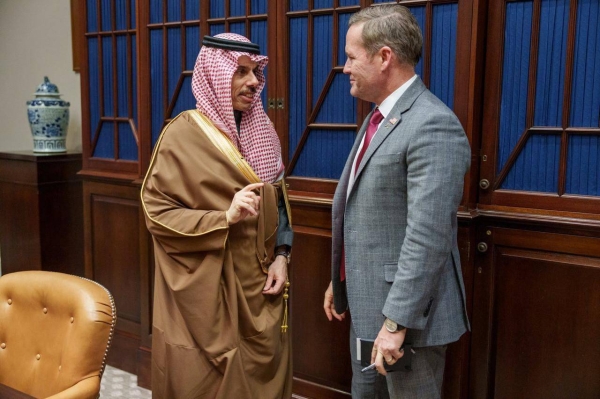Saudi FM meets US national security advisor in Washington