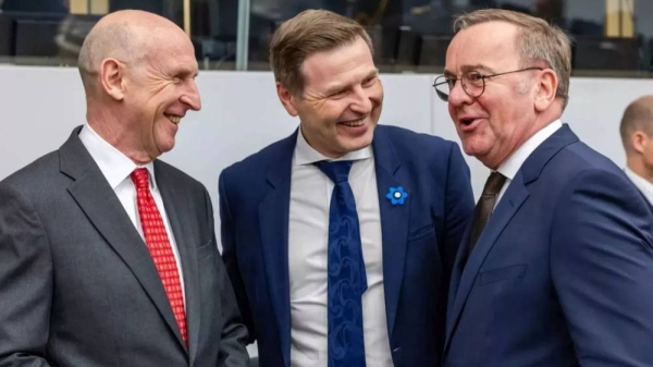 UK, Estonian and German defense ministers in Brussels