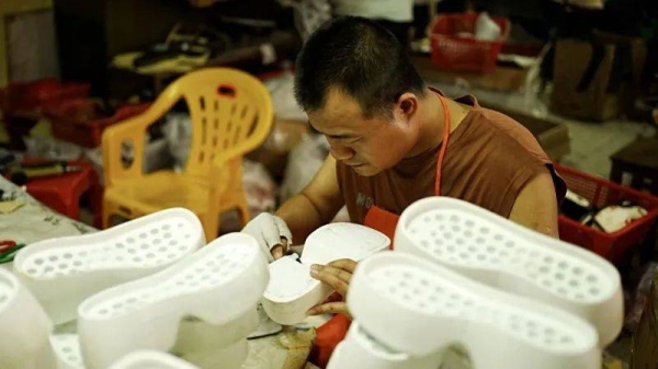 A workshop in a Guangzhou village, which has changed from being export-oriented to focussing on domestic markets