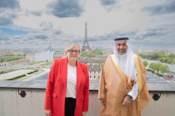 Saudi Minister of Health Fahad Al Jalajel with Catherine Vautrin, French Minister of Labour, Health and Solidarity and Families in Paris. 