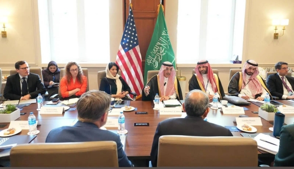 Saudi Minister of Finance Mohammed Al-Jadaan speaks at the roundtable meeting at the US Chamber of Commerce in Washington on Tuesday.