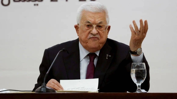Palestinian Authority President Mahmoud Abbas holds a leadership meeting in Ramallah in the Israeli-occupied West Bank, on April 23