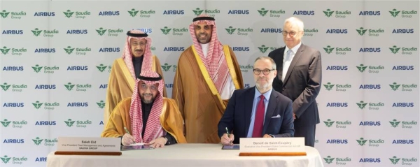 The agreement was formally signed by Saleh Eid, Vice President of Fleet Management at Saudia Group, and Benoît de Saint-Exupéry, Executive Vice President of Sales for Commercial Aircraft at Airbus.