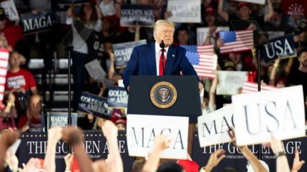 Donald Trump told a crowd of supporters in Michigan that he was using his presidency to deliver 'profound change'