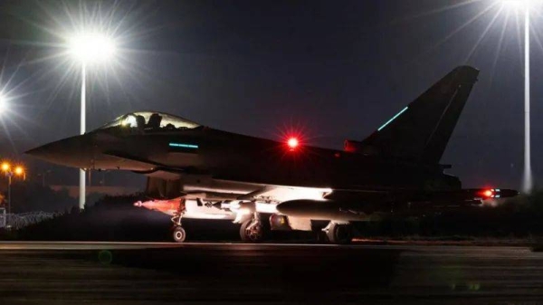 The strikes were carried out by RAF Typhoon jets armed with guided missiles