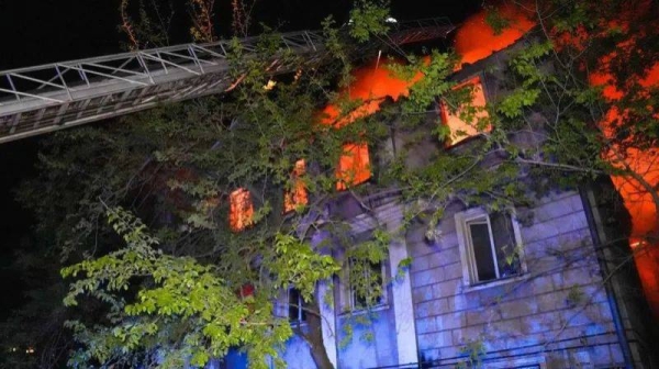 The Odesa branch of Ukraine's state emergency department captured the scene following the attack