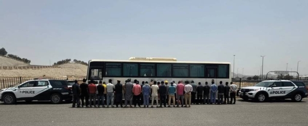 An expatriate was arrested for attempting to transport 35 unauthorized pilgrims in a bus to the Makkah city.
