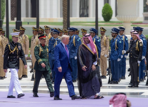 Crown Prince welcomes Trump with official ceremony at Al-Yamamah Palace