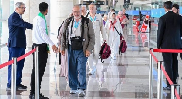 As of Sunday, a total of more than 504,600 pilgrims landed in the Kingdom. These include 493,100 pilgrims arrived by air, 10,100 pilgrims arrived by land, and 1,400 pilgrims by sea.
